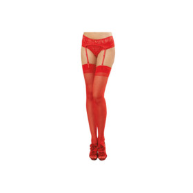 Bas nylon rouges coutures pour jarretelles 